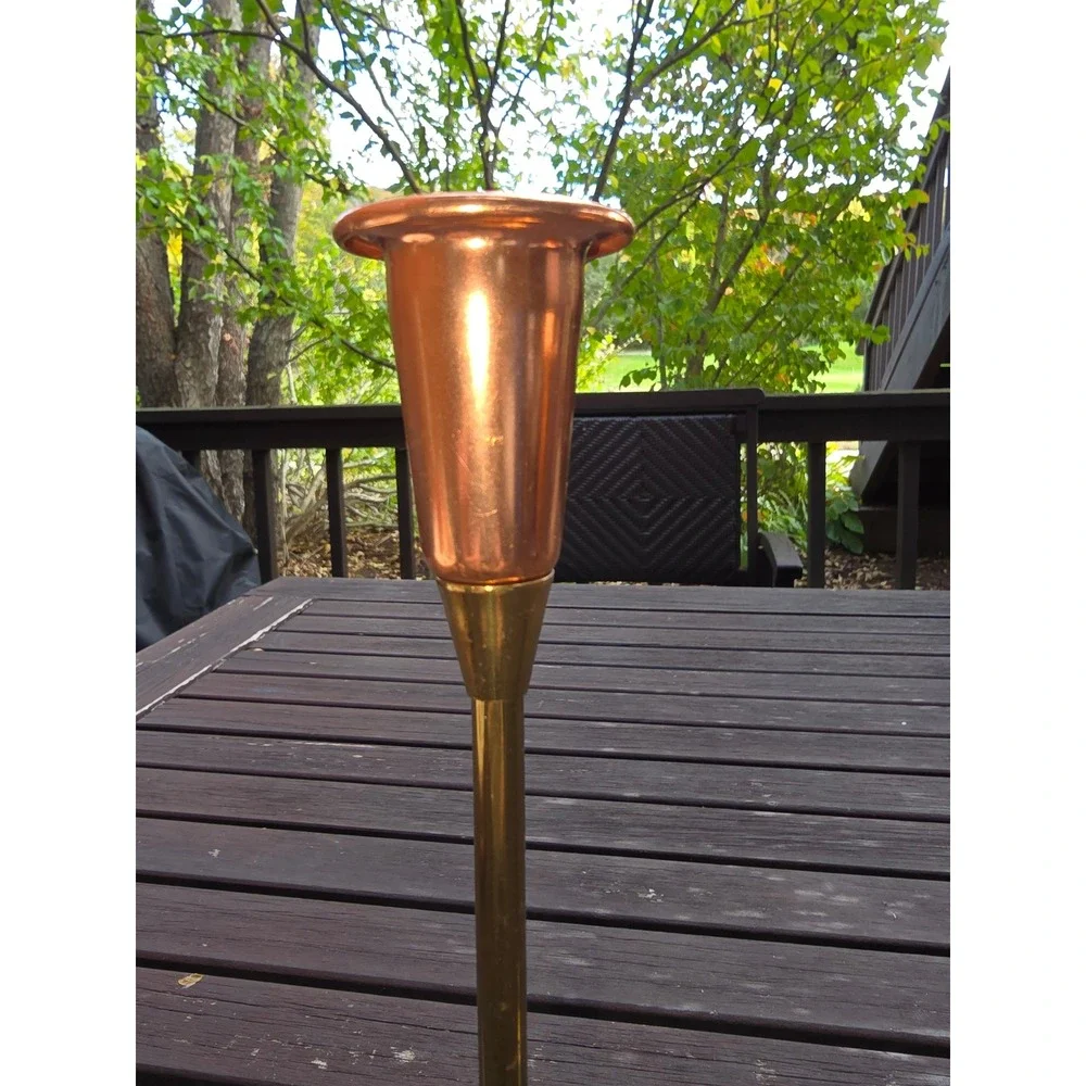 Vintage Copper Craft Guild Taunton Brass Copper Double Candlestick‎ Holder